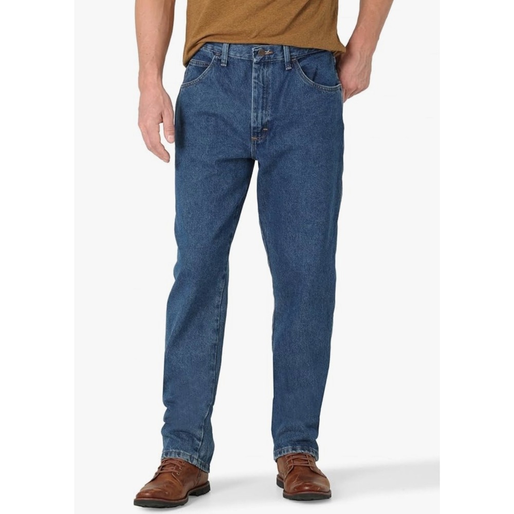 Rustler Classic Mens Relaxed Fit Straight Leg Heavyweight Jeans Blue 44x32 NWT